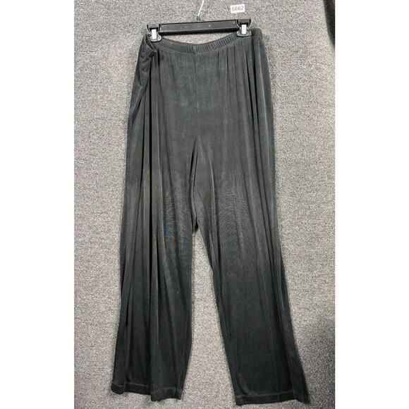 Alfred Dunner Pants Womens XL Black Pull On Wide Leg Acetate Stretch Dressy - Picture 2 of 8